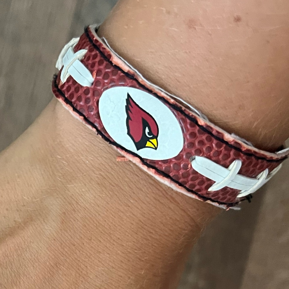 Official NFL Arizona Cardinals leather wristband